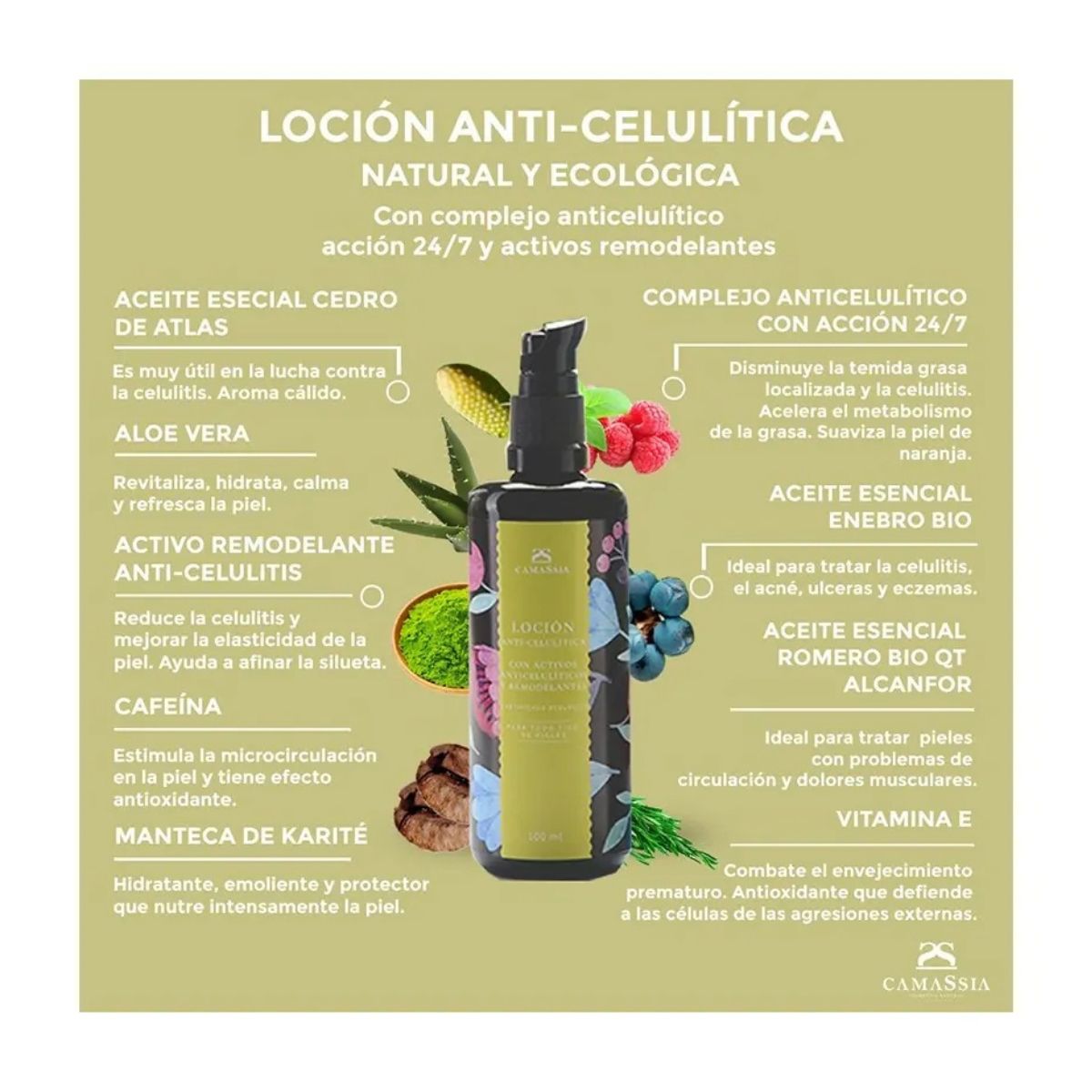 Loción Anti-celulítica, Camassia, 100ml