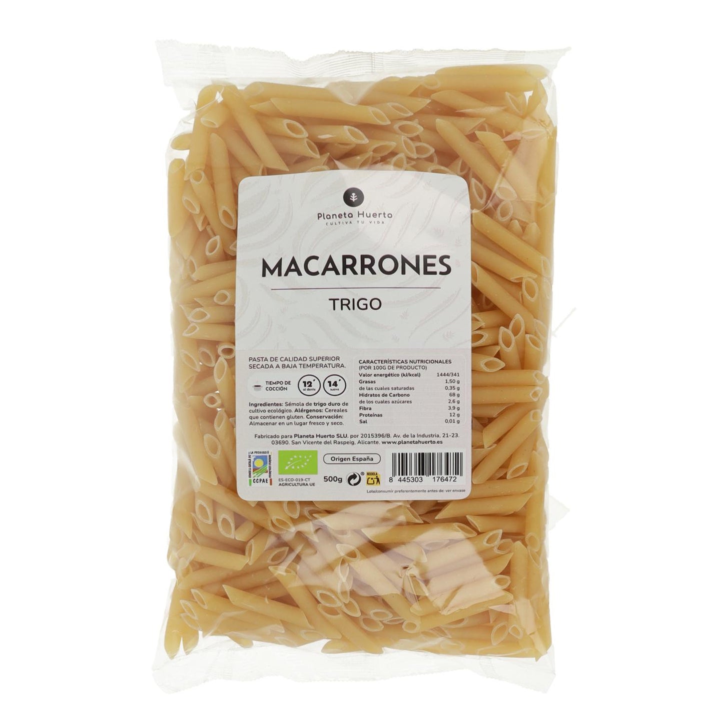 Tarwe macaroni ECO Planeta Huerto 500gr