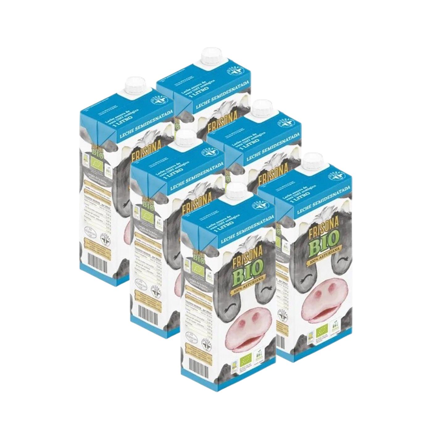 Lait demi-écrémé bio Frisona, lot de 6 bouteilles de 1 litre