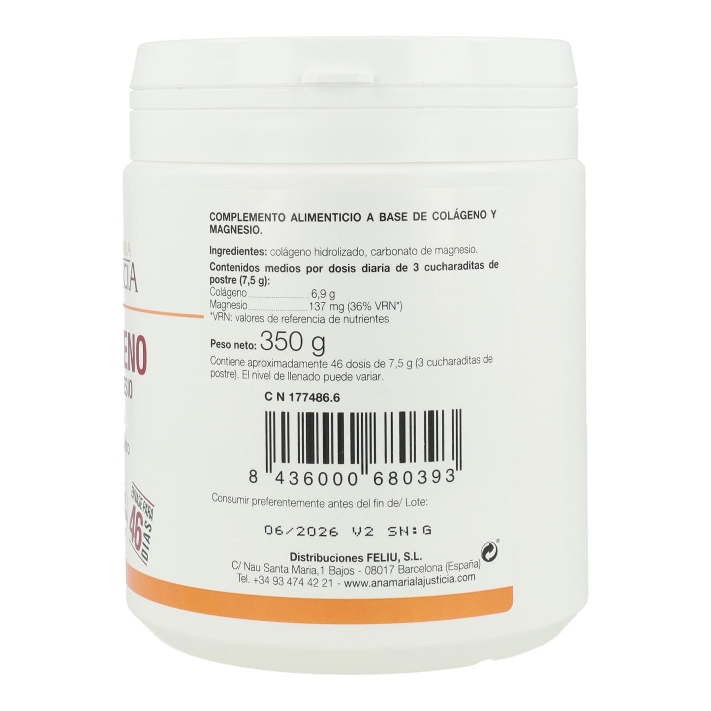 Collagene con magnesio Ana María LaJusticia 350 g