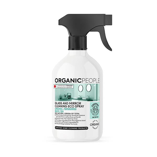 Spray ecologico per pulire i vetri - Tè bianco fermentato biologico Organic People 500 ml