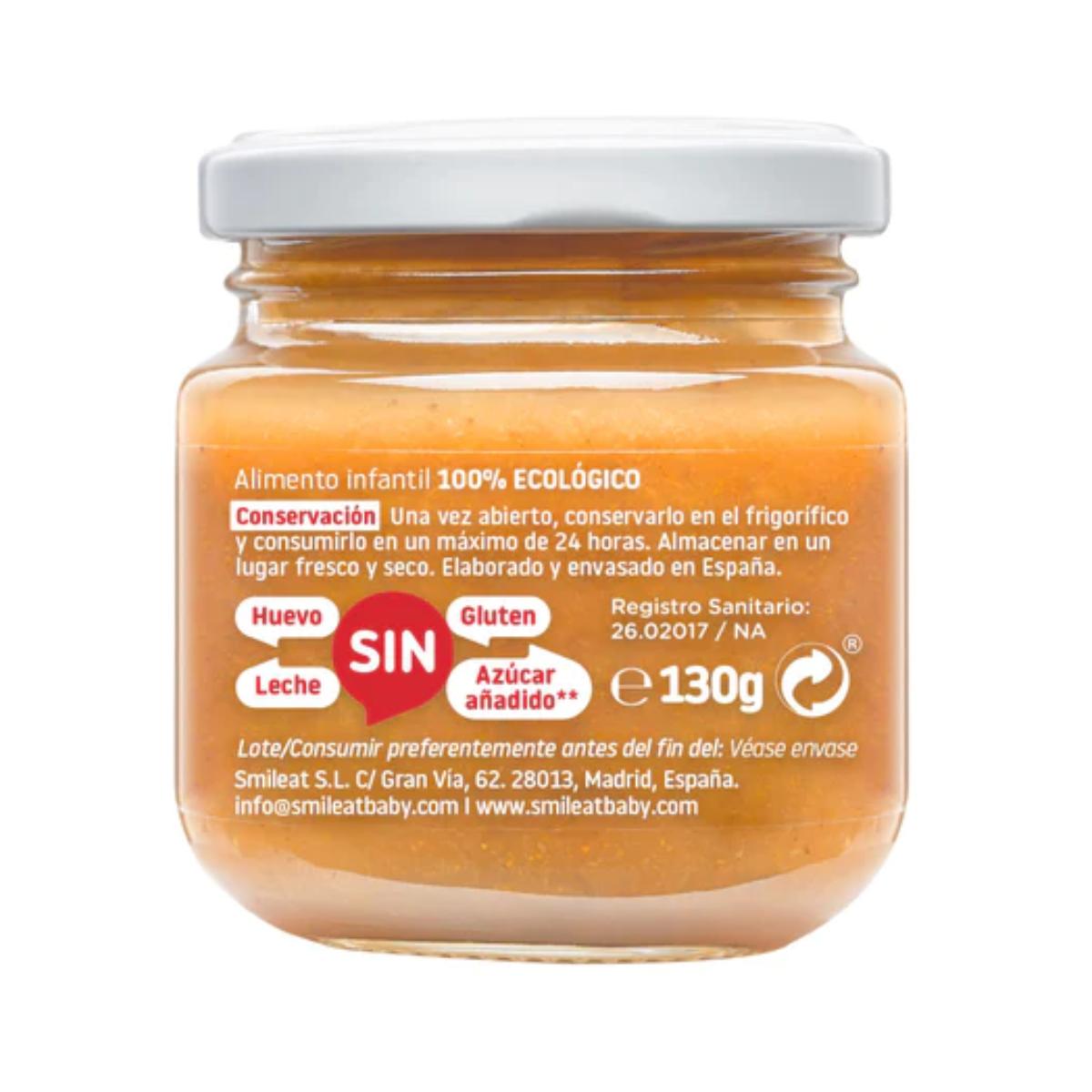 Vasetto di mela, arancia e carota BIO +6 mesi Smileat 130 g