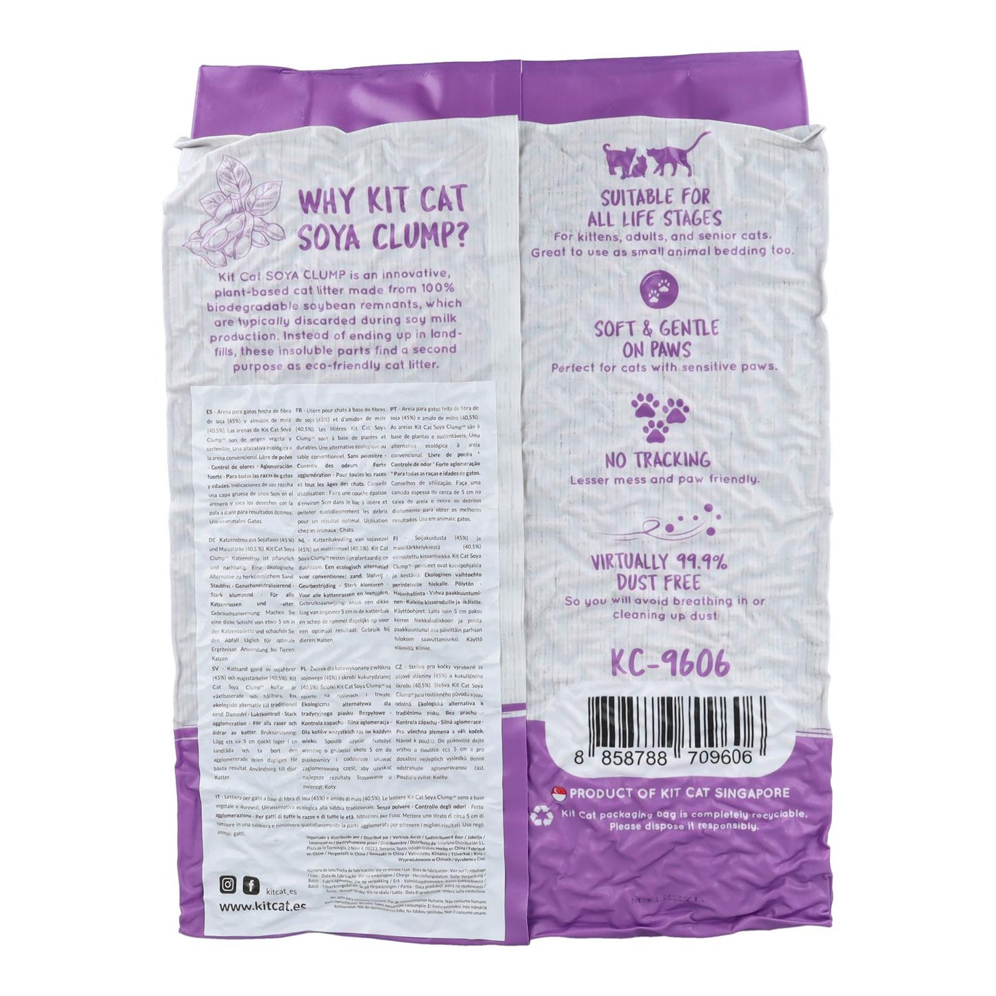 Kit Cat Arena Eco SoyaClump - Lavanda 7 L Sabbia per gatti