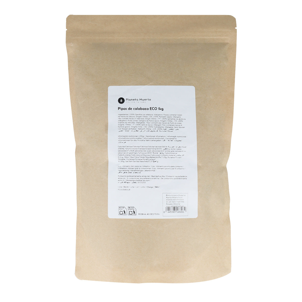 Graines de citrouille ECO Planeta Huerto 1 kg