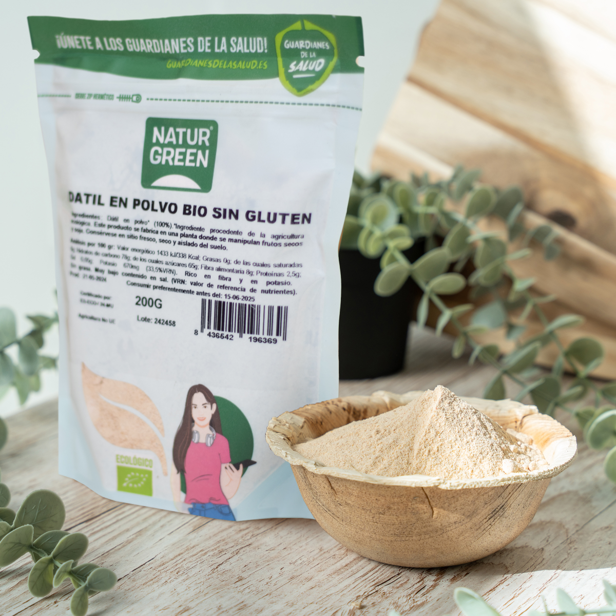 Glutenfreies Dattelpulver BIO NaturGreen 200 g