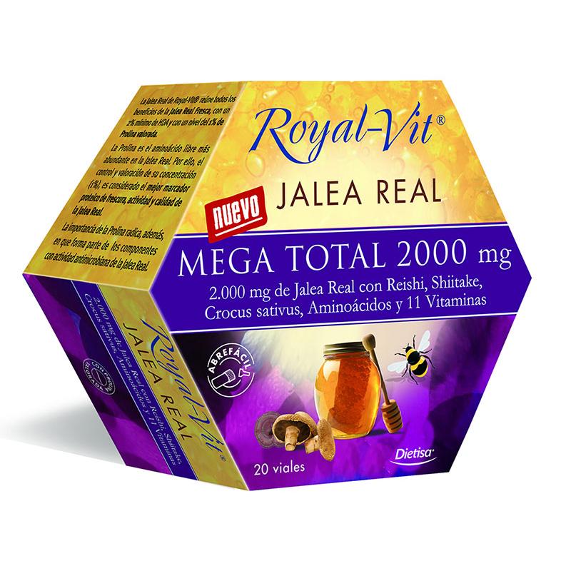 Gelée royale Royal Vit Mega Total avec reishi et shiitake, 20 flacons