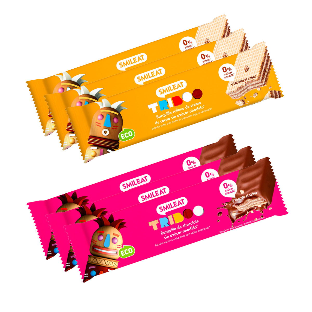 Mixpaket 6x Waffelstänger 30 g ekologiska - Smileat