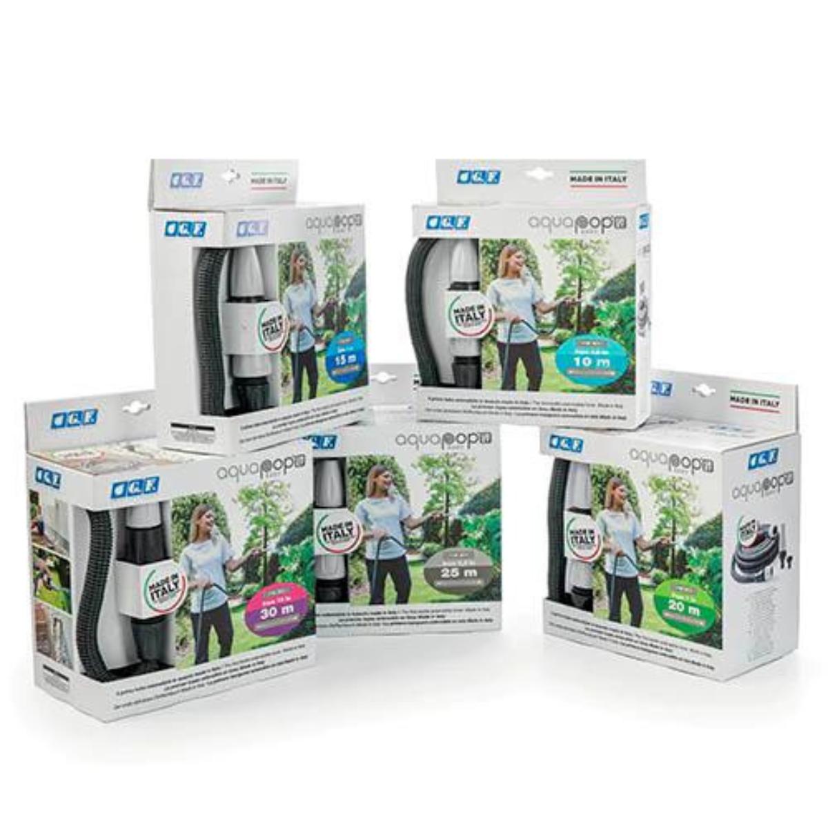 Tuyau d'arrosage extensible en tissu Aquapop Easy gris GF 20 m