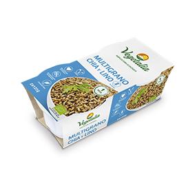 Riz, chia et graines de lin biologiques en barquettes prêtes à consommer Vegetalia 2 x 125 g