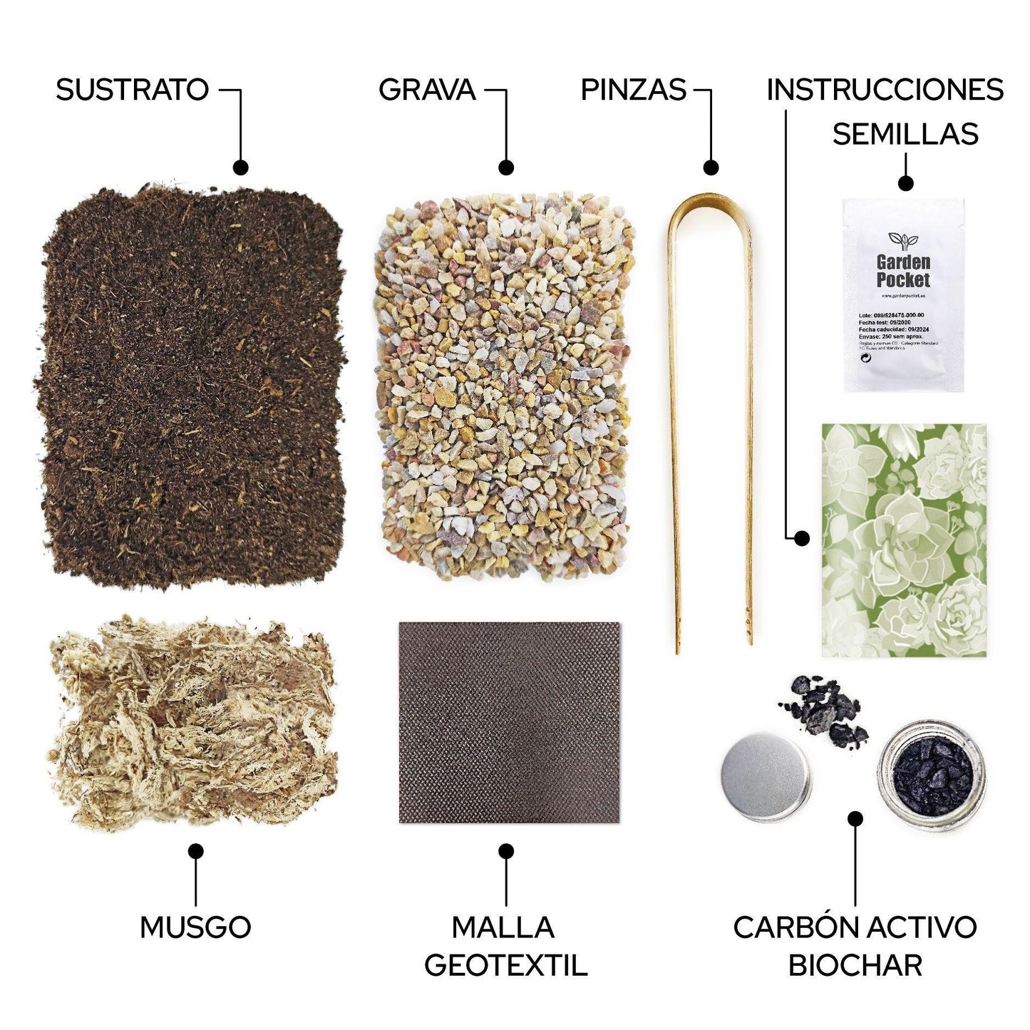 Kit Terrarium pour créer votre jardin de plantes succulentes, Garden Pocket