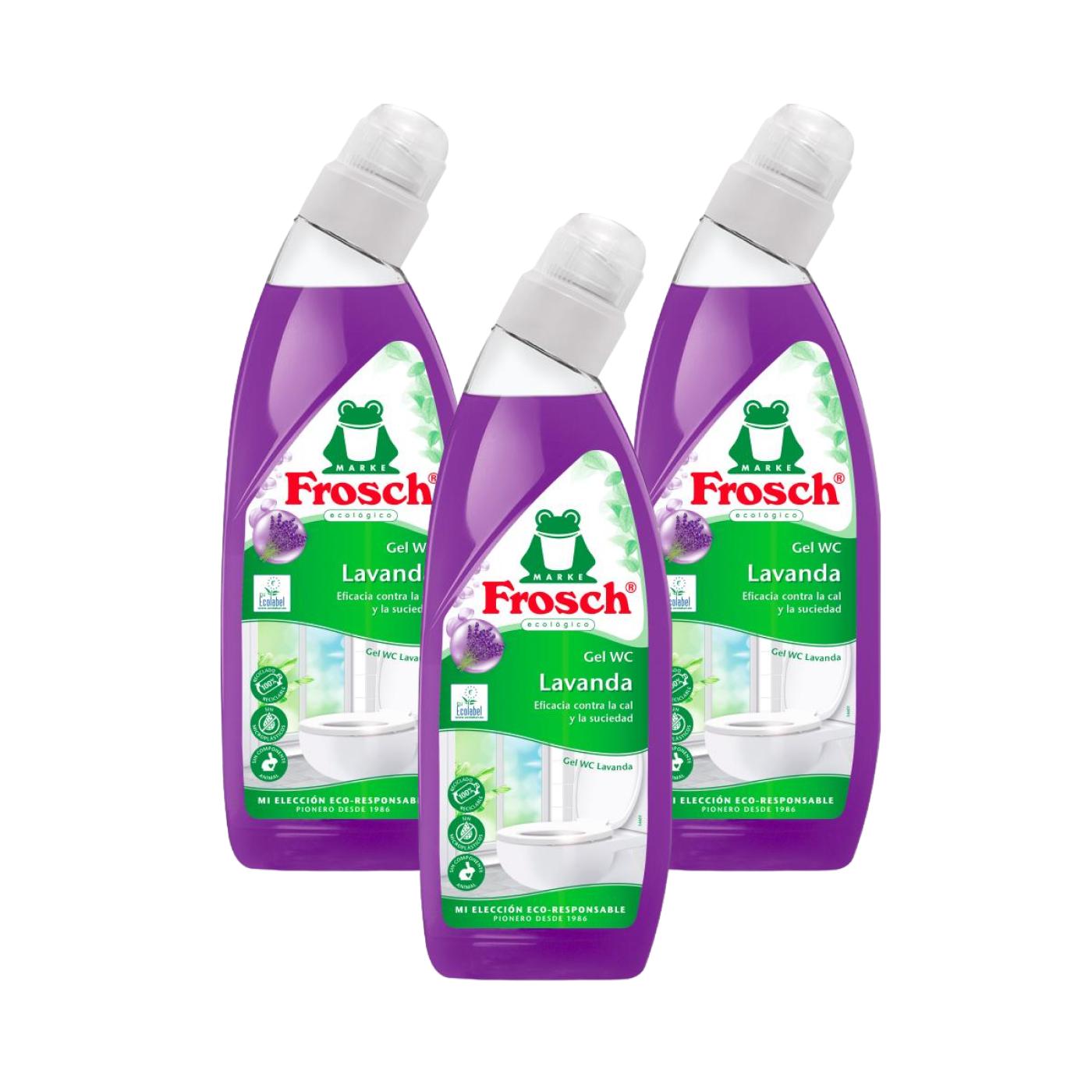 PACK OF 3 Lavender Eco Frosch Toilet Cleaner Gels 750 ml