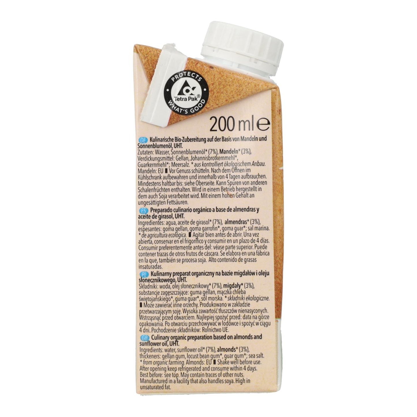 Crème à base d'amandes Natumi, 200 ml