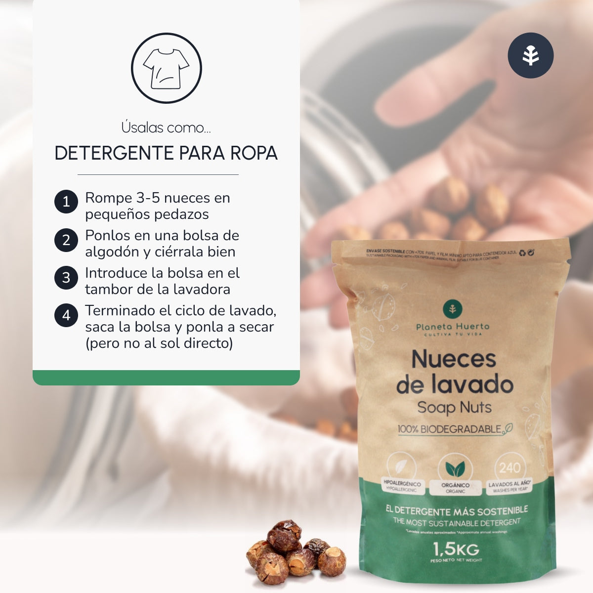 Planeta Huerto Gewassen walnoten 1,5 kg