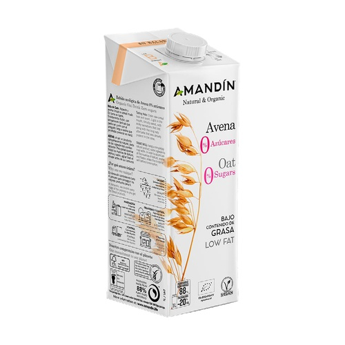 Boisson à l'avoine 0 % sucres Bio Amandin 1 L