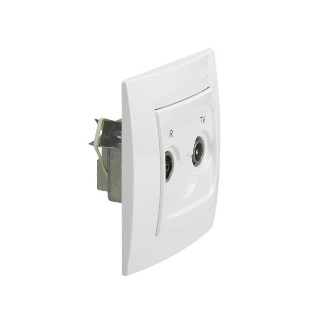Simon 15 intermediate television socket, white