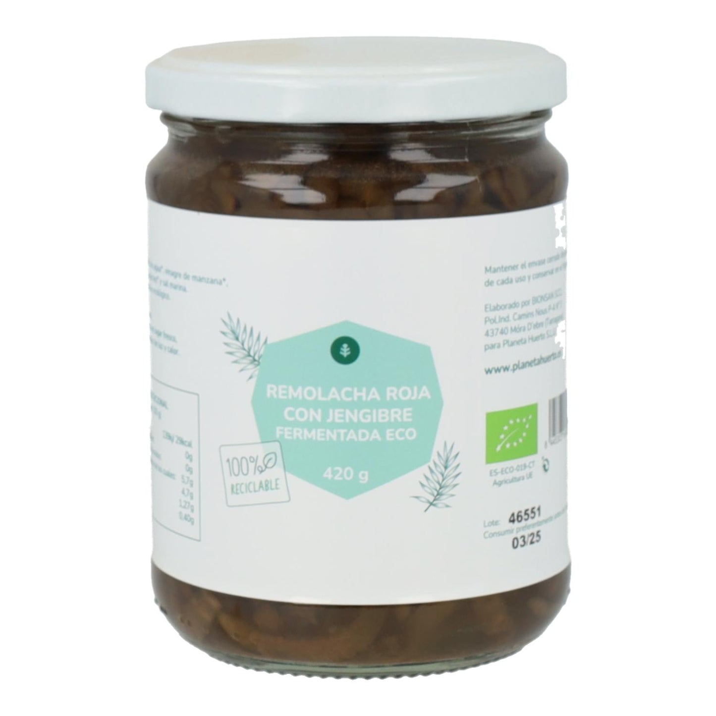 Fermentierte Rote Bete mit Ingwer Eco Planeta Huerto 420 g