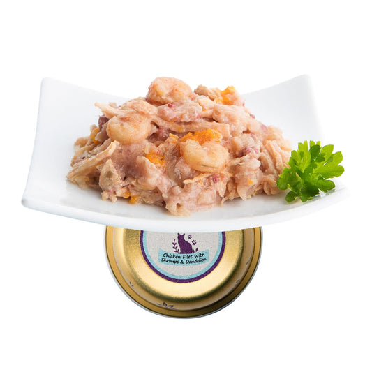 Nouveau Pot pour chat Tender filets de poulet et crevettes 85 g