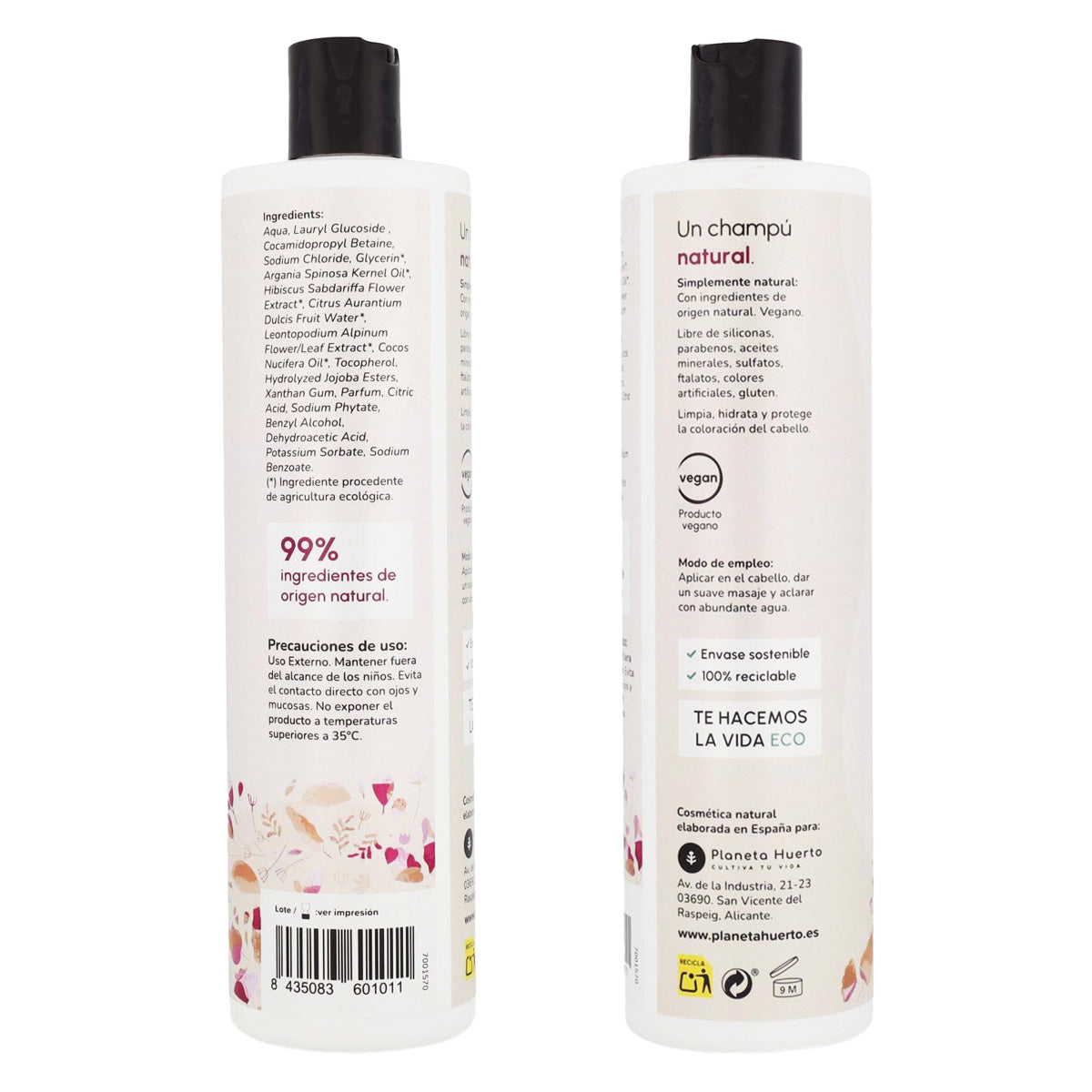 Hibiscus Flower Pack: Shine-enhancing shampoo 500 ml + Shower gel 500 ml + Shine-restoring conditioner 200 ml Planeta Huerto