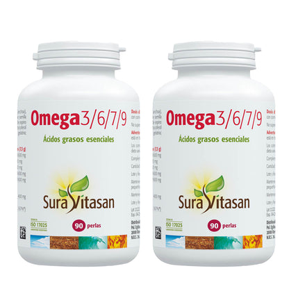 Confezione 2x Omega 3/6/7/9, Sura Vitasan, 90 capsule