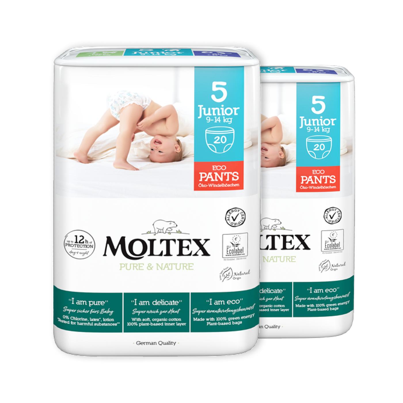 SPECJALNA PROMOCJA Pieluchy Moltex Pure & Nature T5 (9-14 kg), 40 szt.