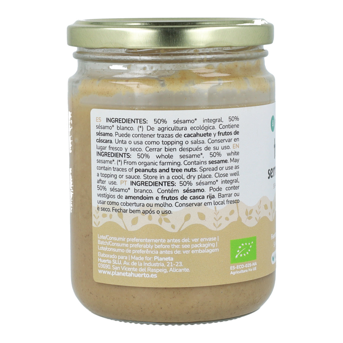 Semi Wholemeal Tahini ECO Planeta Huerto 350gr