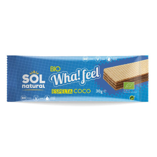 Wha Feel snack van spelt en kokos bio Sol Natural 30 g