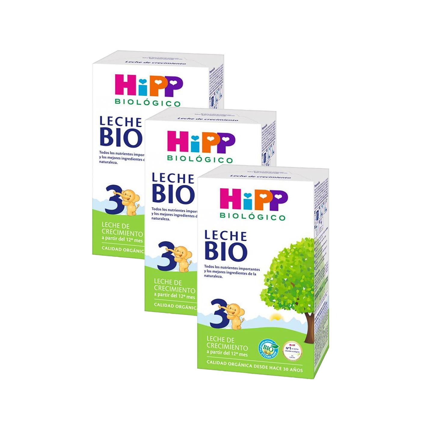 Pack 3 x Lait 3 Croissance biologique (12 mois) écologique HiPP, 500 g