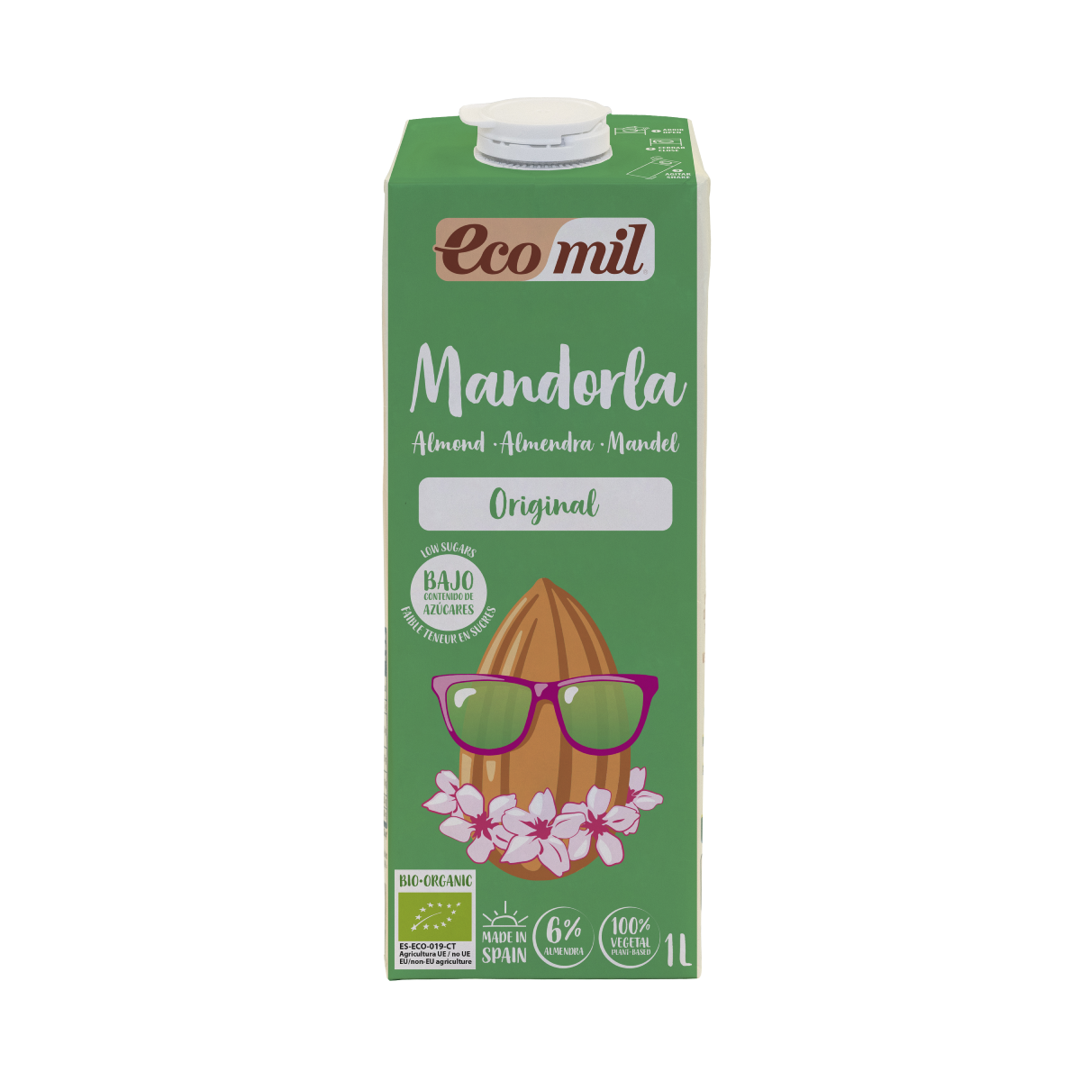Boisson végétale aux amandes sucrée à l'agave BIO EcoMil 1 L