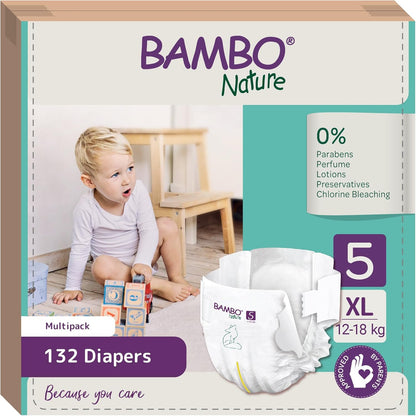 Opakowanie 6 x Bambo Nature pieluchy T5 (12-18 kg) 22 szt.