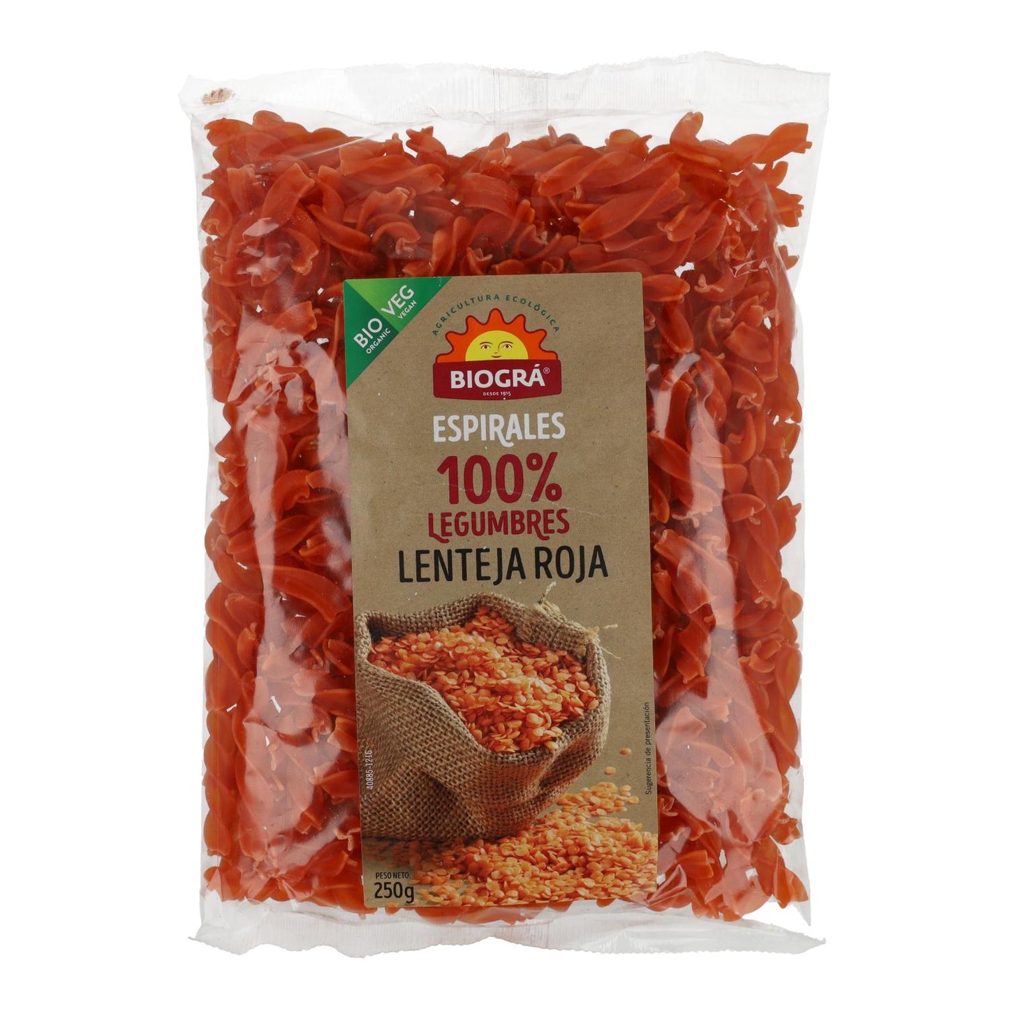 Spirale de lentilles rouges Biogra BIO, 250 g