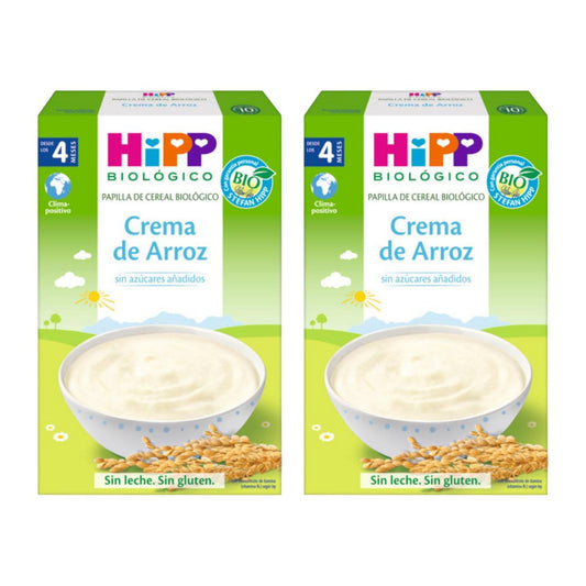 Pack of 2 HiPP Organic Gluten-Free Rice Cream Baby Food +4 months 200 g