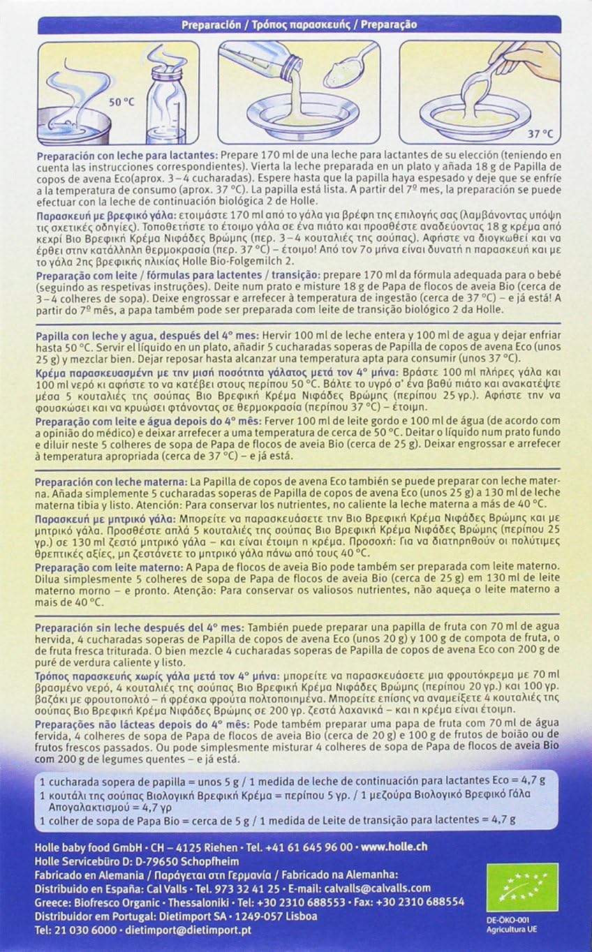 Ekologisk havregrynsgröt +4 månader Holle 250 g