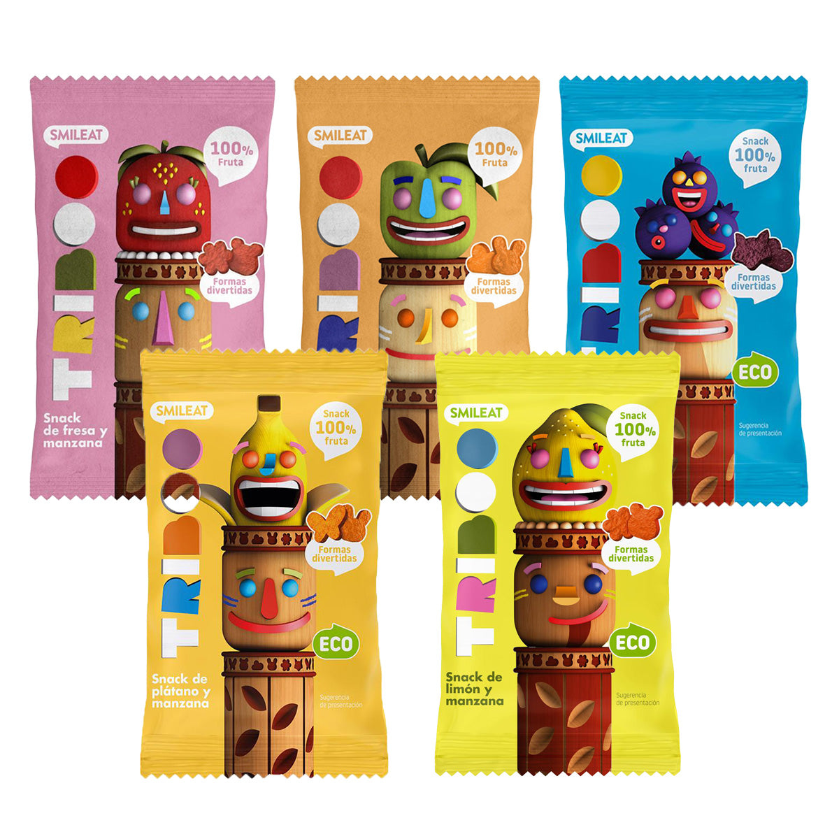 Pack Mix Snacks Triboo fruits ECO Smileat 5 unités 25 g