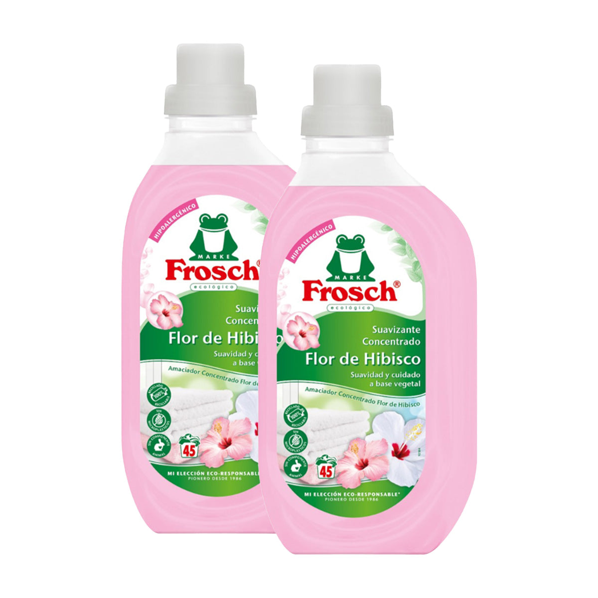 2er-Pack Frosch Weichspüler mit Hibiskusduft 900 ml