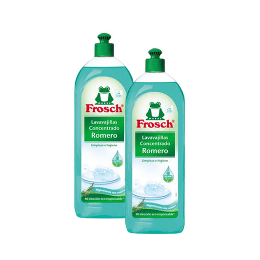 Lot de 2 flacons de 750 ml de liquide vaisselle Frosch au romarin
