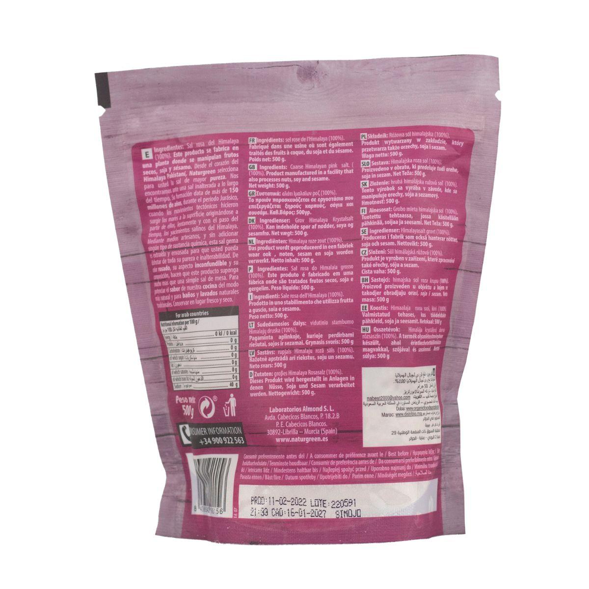 Grov rosa Himalaya-salt Naturgreen 500 g
