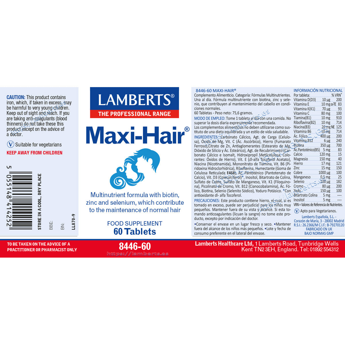 Maxi-Hair, Lamberts, 60 compresse