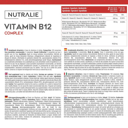 Vitamine B12 Complex 2000 mcg Vermoeidheid Nutralie 120 tabletten