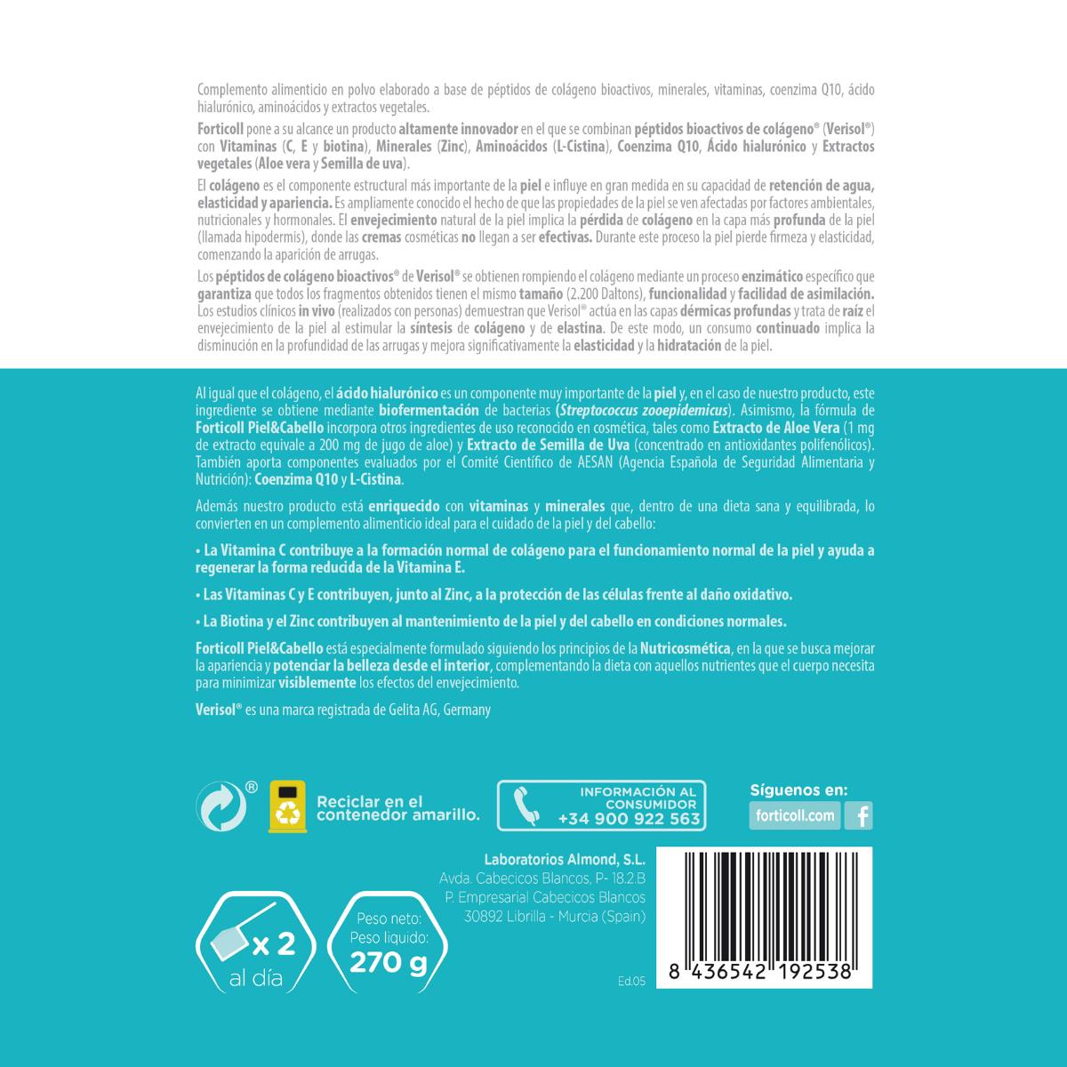 Collagène Forticoll Peau et Cheveux 270 g