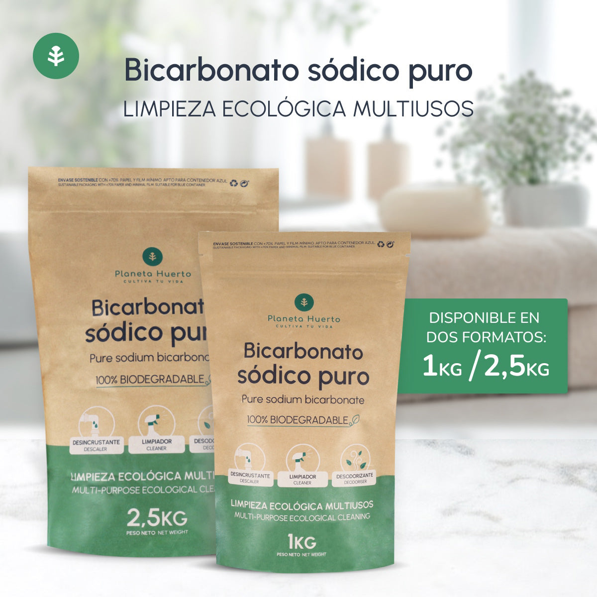 Pack 3xBicarbonate de soude Planeta Huerto 1 Kg