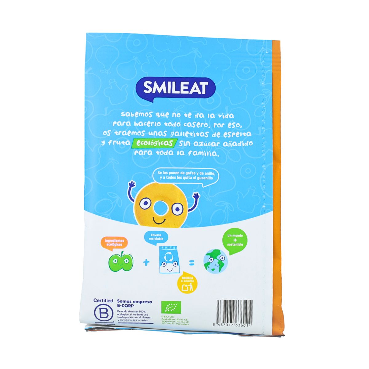 Biscotti ECO per bambini di farro con mela Smileat, 220 g