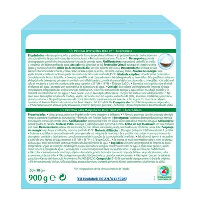 Comprimés de bicarbonate pour lave-vaisselle Frosch, 50 unités