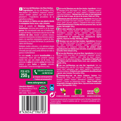 Sel rose de l'Himalaya bio Naturgreen aux fines herbes 250 g