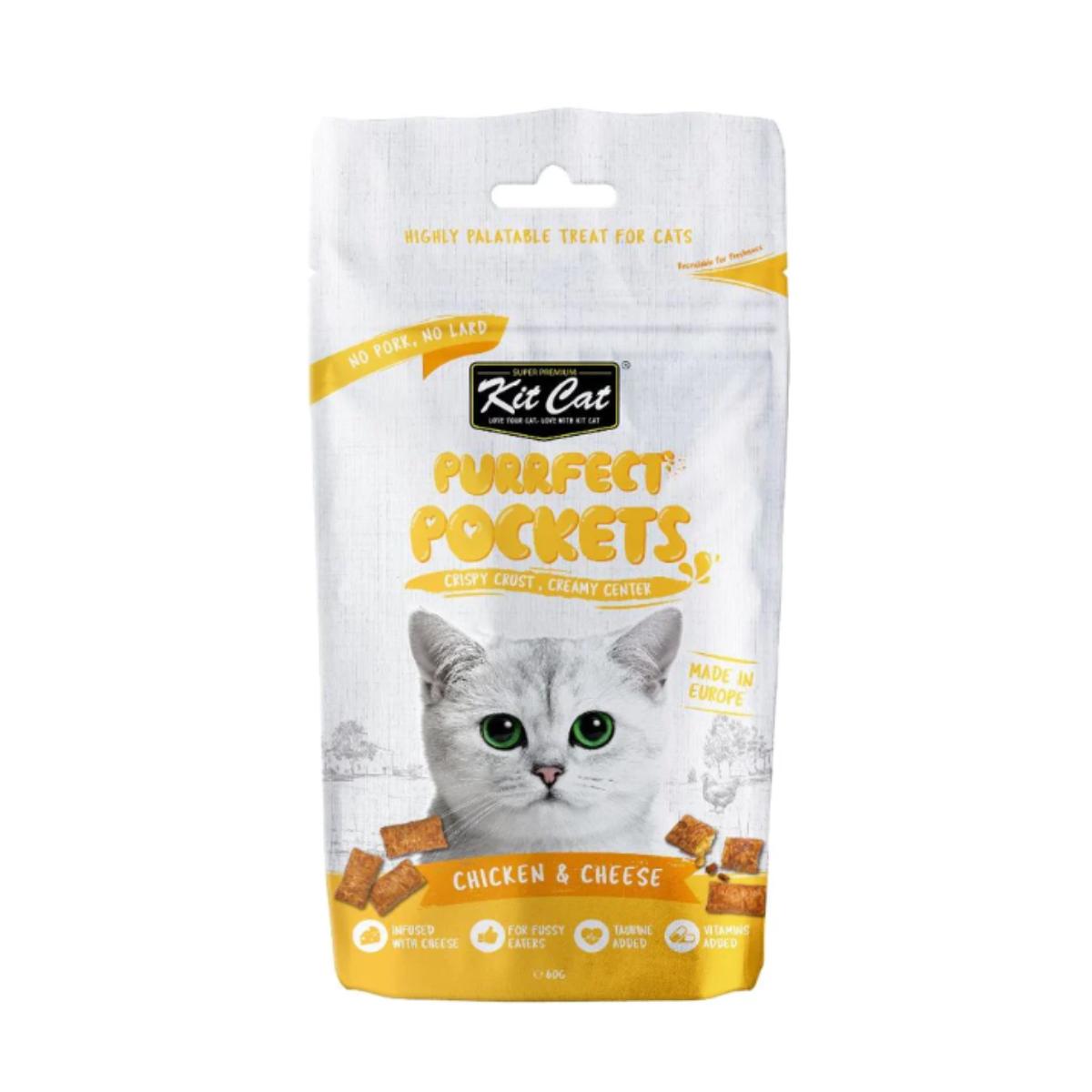 Kit Cat Purrfect Pockets – Chicken & Cheese 60 g Katzensnack