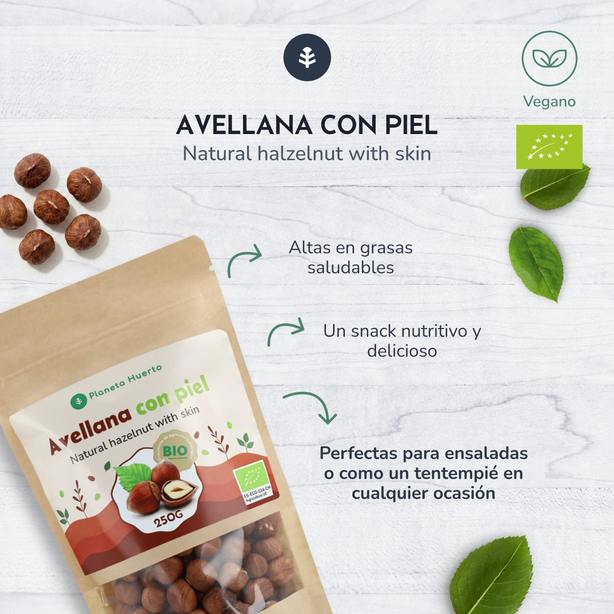 Orzech laskowy ze skórką ECO Planeta Huerto 250 g