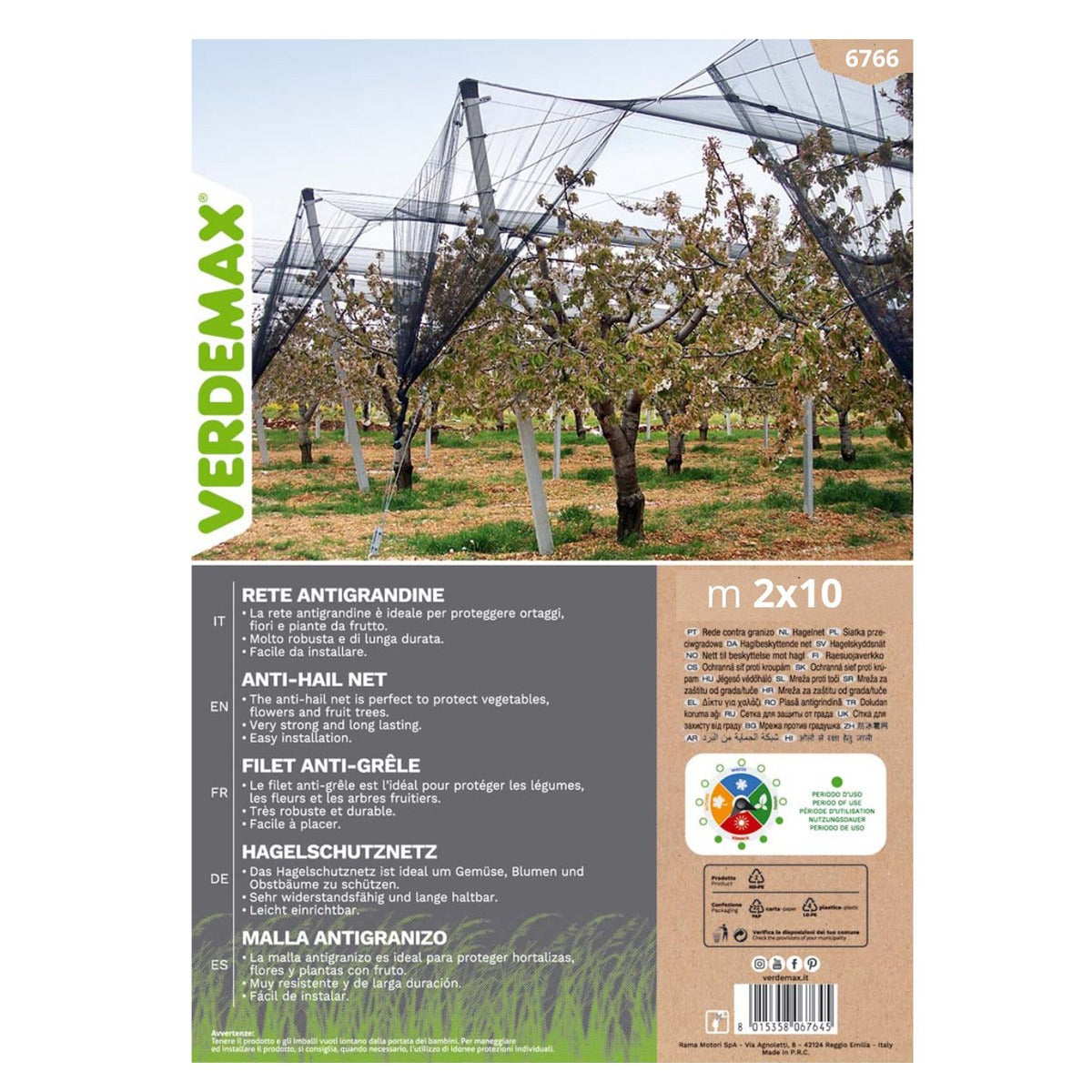 Verdemax anti-hail net 4 x 10 m