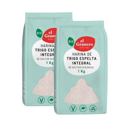 2-pack ekologiskt fullkornsspeltmjöl El Granero 1 kg