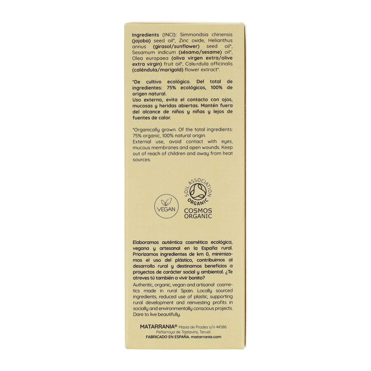 Lot de 2 flacons de crème solaire fluide SPF 30 BIO Matarrania 100 ml