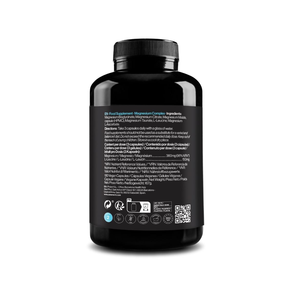 Magnesium Complex, 5 in 1, 180 Vegan Capsules Zenement