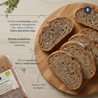 Pain complet protéiné au sarrasin et aux graines ECO Planeta Huerto 500 g
